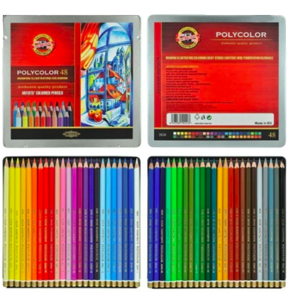 Карандаши цветные Polycolor Koh-I-Noor набор 48 цветов в пенале купить в художественном магазине ArtCraft.Space с доставкой по всему миру Карандаши цветные Polycolor Koh-I-Noor набор 48 цветов в пенале купить в художественном магазине ArtCraft.Space с доставкой по всему миру