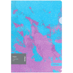 Папка-уголок Berlingo "Haze", 200мкм, голубая/сиреневая, с рисунком, с эффектом блесток Папка-уголок Berlingo "Haze", 200мкм, голубая/сиреневая, с рисунком, с эффектом блесток