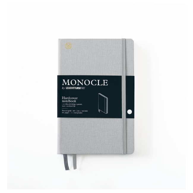 Блокнот Leuchtturm1917 Monocle B6+ (12.5x19см.) 80г/м2 - 192 стр. в точку, твердая обложка, цвет: Светло-серый