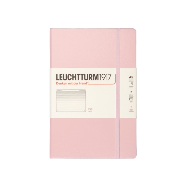 Блокнот Leuchtturm1917 Classic A5 (14.5x21см.) 80г/м2 - 251 стр. в линейку, твердая обложка, цвет: Пудровый