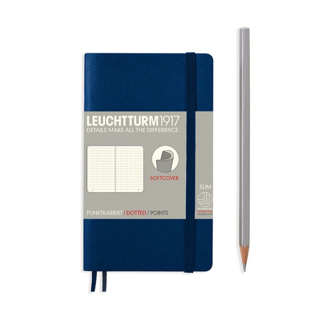 Блокнот Leuchtturm1917 Classic A6 (9x15см.) 80г/м2 - 123 стр. в точку, мягкая обложка, цвет: Синий Неви