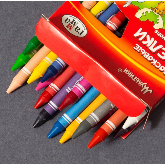 Мелки восковые Гамма "Мультики" круглые 24 цвета купить в художественном магазине ArtCraft.Space