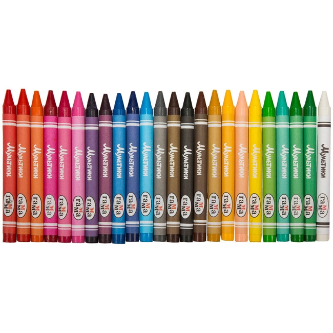 Мелки восковые Гамма "Мультики" круглые 24 цвета купить в художественном магазине ArtCraft.Space