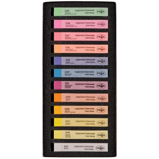 Пастель художественная Гамма "Старый мастер. Яркие цвета", 12 цветов, картон. упак.