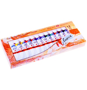 Краски масляные Ладога, 12 цветов, 18мл/туба, картон