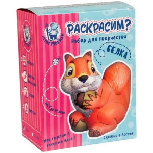 Набор для росписи фигурки из керамики Игрографика с акриловыми красками "Белка"