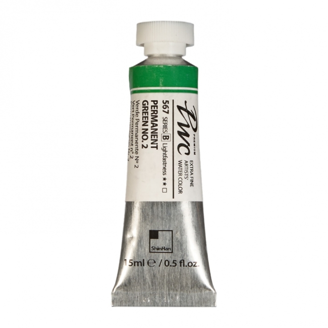 Краска акварельная SH PWC туба 15мл №567 (B) зеленый перманентный №2,