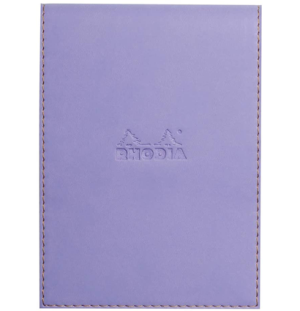 Блокнот Rhodiarama 80г/кв.м 11,5х15,8см микроперфорация клетка 80л кожаная обложка ирис