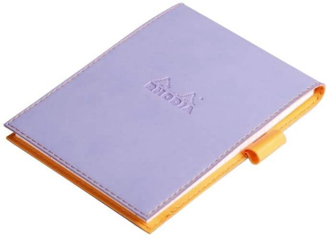 Блокнот Rhodiarama 80г/кв.м 11,5х15,8см микроперфорация клетка 80л кожаная обложка ирис