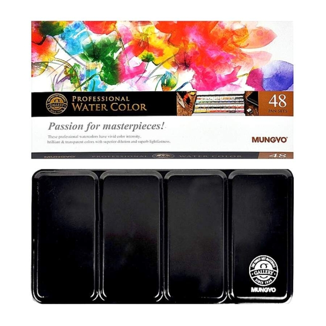 Акварель Mungyo Gallery 48 цветов в кейсе профессиональная (маленькие кюветы) купить в художественном магазине ArtCraft.Space с доставкой по всему миру