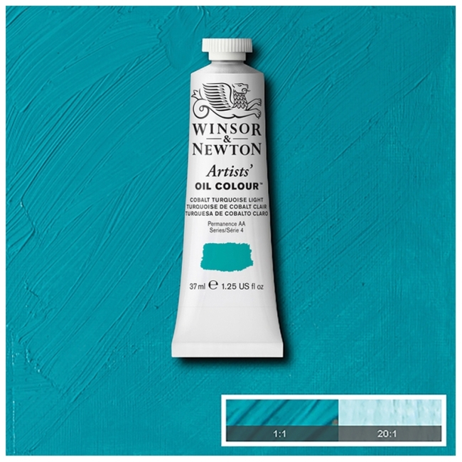 Масляные художественные краски, 37 мл, светло-бирюзовый кобальт