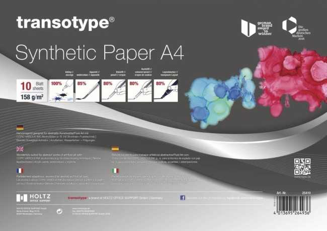 Бумага синтетическая Transotype Synthetic Paper A4 для маркеров / 10 листов / 158 гм купить в магазине маркеров ArtCraft.Space с доставкой по всему миру
