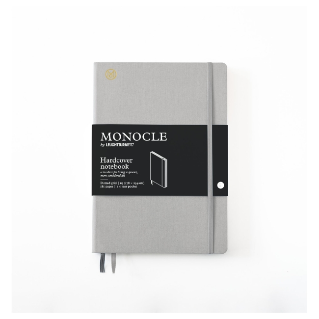 Блокнот Leuchtturm1917 Monocle B5 (17.8x25.4см.) 80г/м2 - 192 стр. в точку, твердая обложка, цвет: Светло-серый