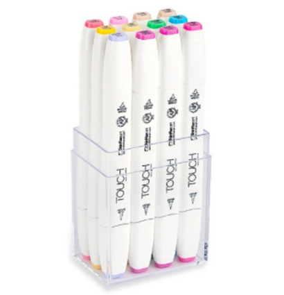 Пенал-кейс для маркеров Touch Brush / Twin ShinHan Art белый на 12 штук прозрачный купить в художественном магазине ArtCraft.Space с доставкой по РФ и СНГ