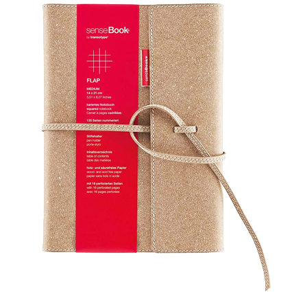 Блокнот SenseBook Flap M с кожаной обложкой нелинованный А5 / 80 гм купить в магазине ArtCraft.Space с доставкой