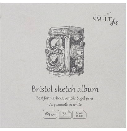 Альбом экстра-белый SMLT Layflat Sketch Bristol для маркеров 15х15 см / 32 листа / 182 гм купить в магазине ArtCraft.Space с доставкой