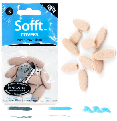 Набор овальных насадок для пастельного мастихина Soft Covers №3 PanPastel 10 штук купить в художественном магазине ArtCraft.Space с доставкой по РФ и СНГ