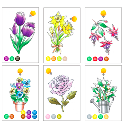 Цветовая карта (раскраска-склейка) Chameleon Flowers / Цветы