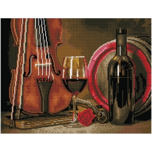 Алмазная мозаика ТРИ СОВЫ "Натюрморт", 40*50см, холст на деревянном подрамнике, картонная коробка с пластиковой ручкой