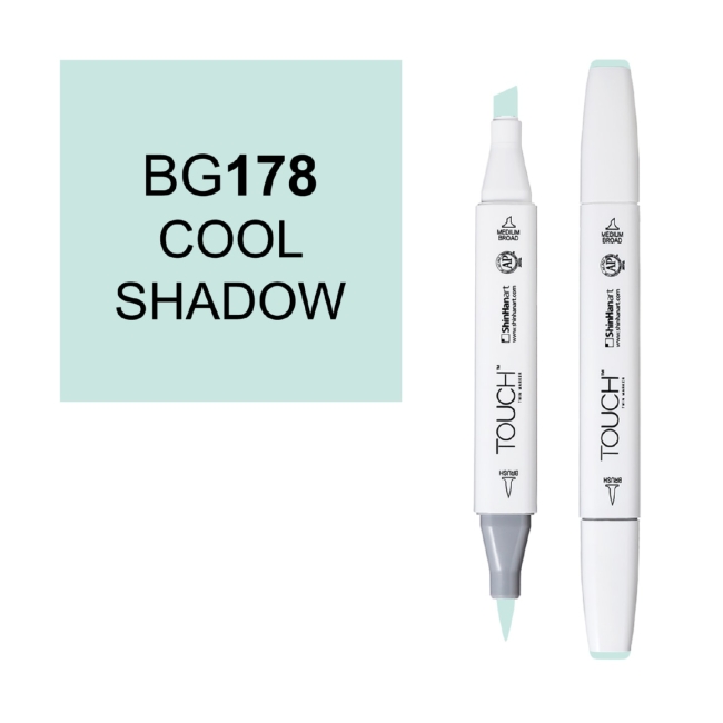 Маркер двухсторонний спиртовой  TOUCH TWIN BRUSH BG178 Сине-зеленая тень