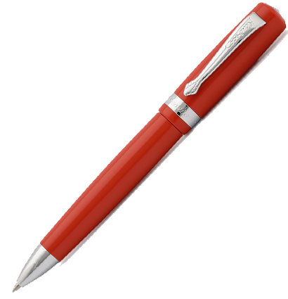 Ручка шариковая KAWECO STUDENT 1.0мм красный корпус с хромированными вставками,