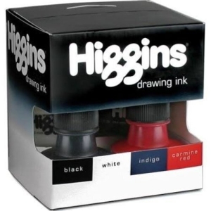 HIGGINS набор чернил 4pc set dye-based (красные, синие, белые, черные),