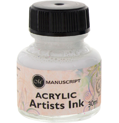 Тушь белая акриловая художественная Manuscript Acrylic Inc во флаконе 30 мл купить в магазине ArtCraft.Space