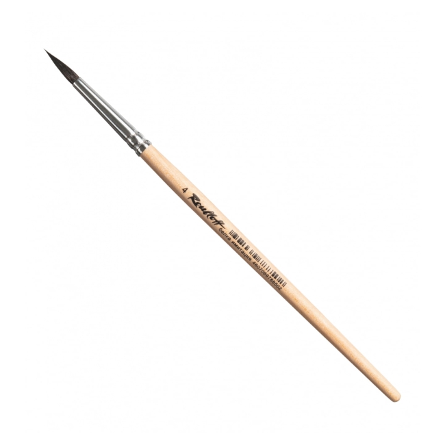 Кисть Roubloff Серия 1F10 белка имитация круглая белая ручка короткая №4