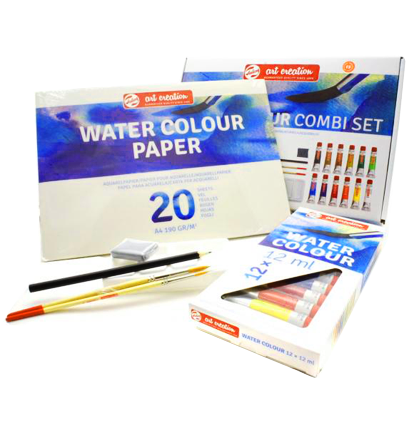 Набор акварельных красок Art Creation Watercolour Combi Set 12 цветов в тубах + альбом А4 + кисть купить в художественном магазине ArtCraft.Space с доставкой по РФ и СНГ