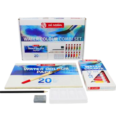 Набор акварельных красок Art Creation Watercolour Combi Set 12 цветов в тубах + альбом А4 + кисть купить в художественном магазине ArtCraft.Space с доставкой по РФ и СНГ