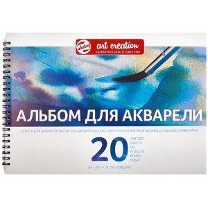 Альбом для акварели Art Creation 200гр/м.кв А4 20л спираль по 1 стороне,