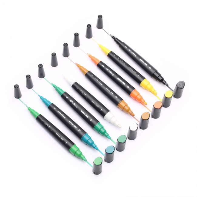 Fat&Skinny PASTEL 8 шт набор маркеров акриловых двусторонних