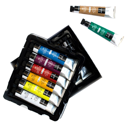 Набор масляных красок Малевичъ Artist 12 цветов для рисования в тубах по 20 мл купить в художественном магазине ArtCraft.Space с доставкой по всему миру