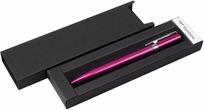 Ручка шариковая автоматическая Tombow ZOOM L105 City черная (корпус розовый, линия 0.7мм)ПОД ЗАКАЗ,