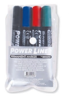 Маркеры перманентные 4 цвета в мягкой виниловой упаковке