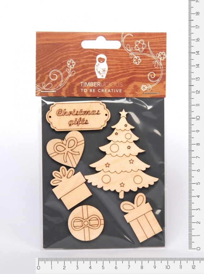 Набор заготовок для декорирования Christmas3 фанера 10х14см,