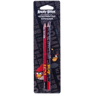 Карандаш ч/г Hatber "Angry Birds" НВ, 2шт., заточен., в блистере, европодвес