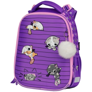 Ранец Berlingo Expert Max "Kittens lilac" 37*28*16см, 2 отделения, анатомическая спинка, дождевик в комплекте