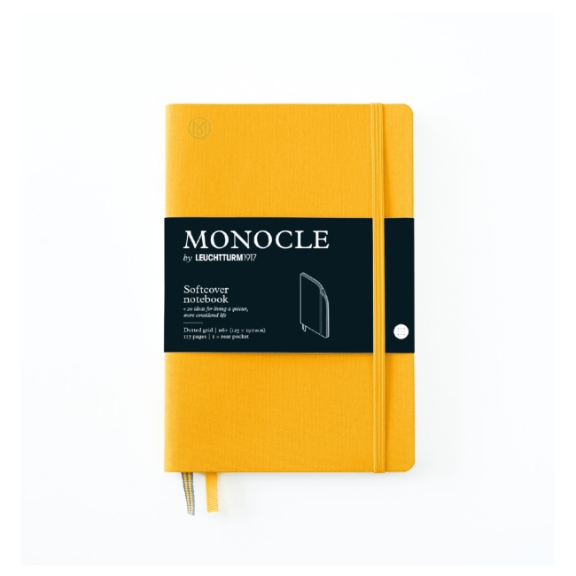 Блокнот Leuchtturm1917 Monocle B6+ (12.5x19см.) 80г/м2 - 128 стр. в точку, мягкая обложка, цвет: Желтый