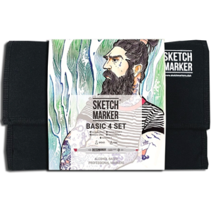 Набор маркеров SKETCHMARKER Basic 4 24шт базовые оттенки + сумка органайзер, Набор маркеров SKETCHMARKER Basic 4 24шт базовые оттенки + сумка органайзер,