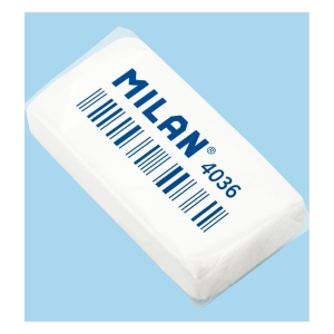 Ластик MILAN 4036 прямоугольный 39*20*8 мм из синтетического каучука для стирания графита