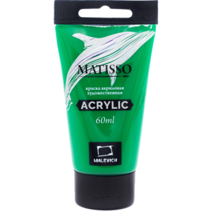 Акриловая краска Малевичъ Matisso, зеленый средний, 60 мл