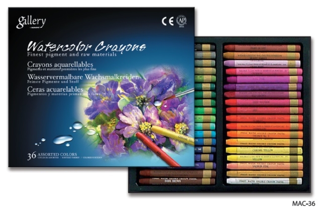 Акварельные профессиональные пастельные мелки, 36 цветов в картонной коробке
