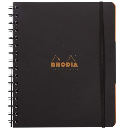 Блокнот Rhodia Business, 160х210 мм, черный, ПП обложка, линейка, 90л, белый, микроперф., 90г/м2, сп,
