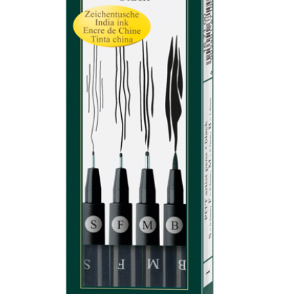 Набор черных линеров и брашпен Faber-Castell Pitt Artist Pen 4 штуки купить в магазине товаров для рисования ArtCraft.Space с доставкой по РФ и СНГ Набор черных линеров и брашпен Faber-Castell Pitt Artist Pen 4 штуки купить в магазине товаров для рисования ArtCraft.Space с доставкой по РФ и СНГ