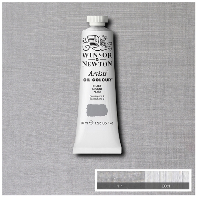 Масляные художественные краски, 37 мл, серебрянный