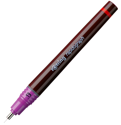 Рапидограф Rotring 0.13 мм пластиковый корпус с черными чернилами купить в магазине ArtCraft.Space