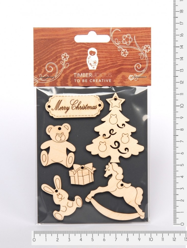 Набор заготовок для декорирования Christmas4 фанера 10х14см,