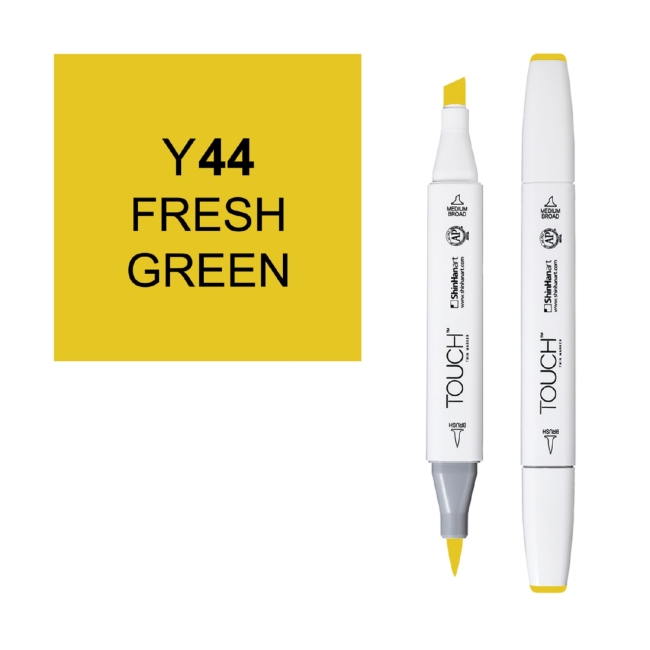 Маркер двухсторонний спиртовой  TOUCH TWIN BRUSH Y44 Зеленый салатовый
