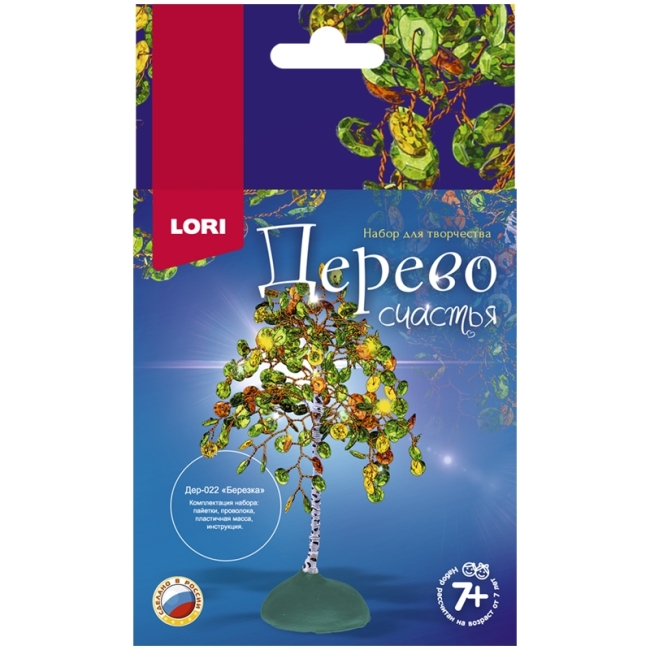 Набор для плетения из пайеток - Дерево счастья Lori "Березка" Набор для плетения из пайеток - Дерево счастья Lori "Березка"